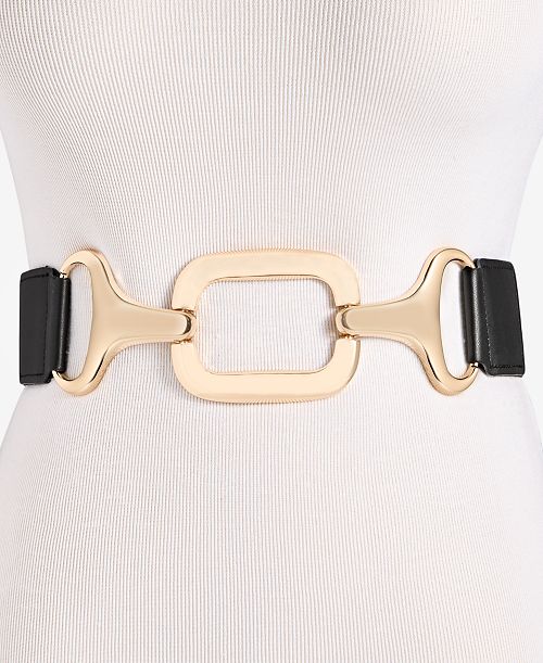 alfani I.N.C. International Concepts Chunky Interlock Stretch Belt Exclusively at Macy's Women's Fashion Shoes & Accessories