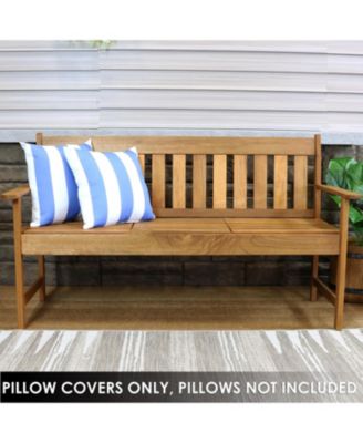 Indoor/Outdoor Weather-Resistant Polyester Square Decorative Pillow Cover Only with Zipper Closures