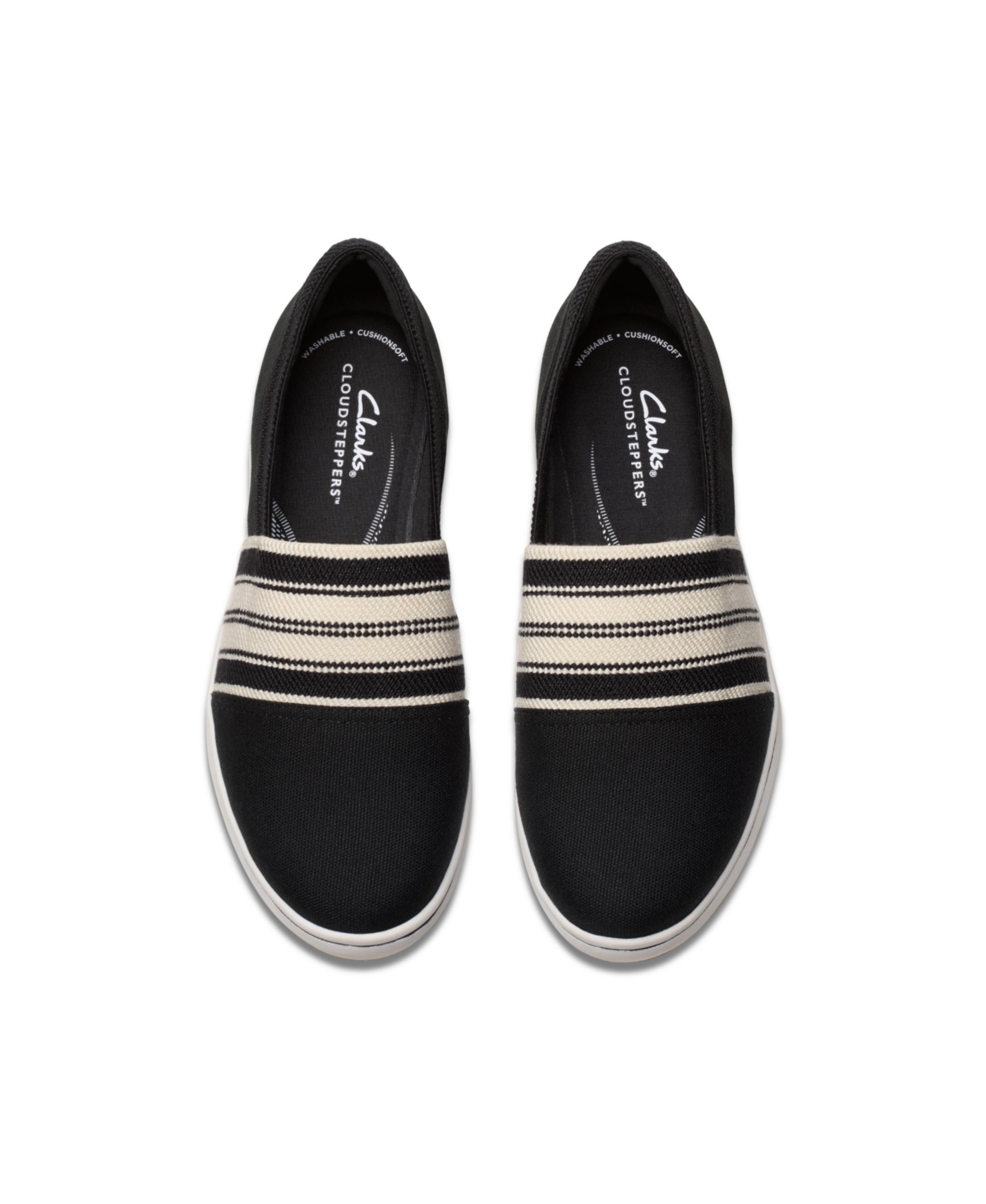 Clarks Cloudsteppers Women's Breeze Sky Mist Slip-on Shoes In Black Textile