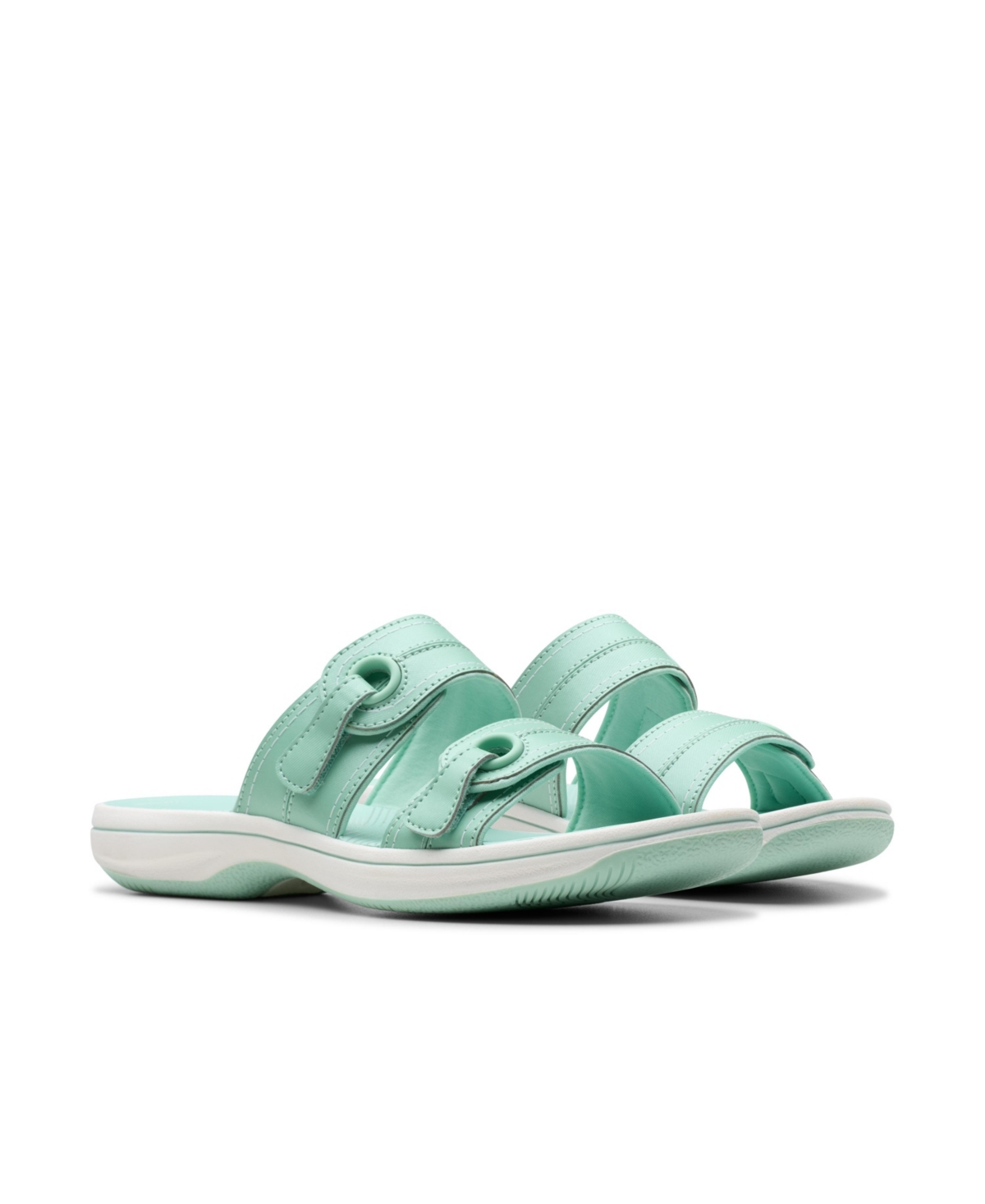 Shop Clarks Cloudsteppers Women's Breeze Maye Slip-on Sandals In Turquoise