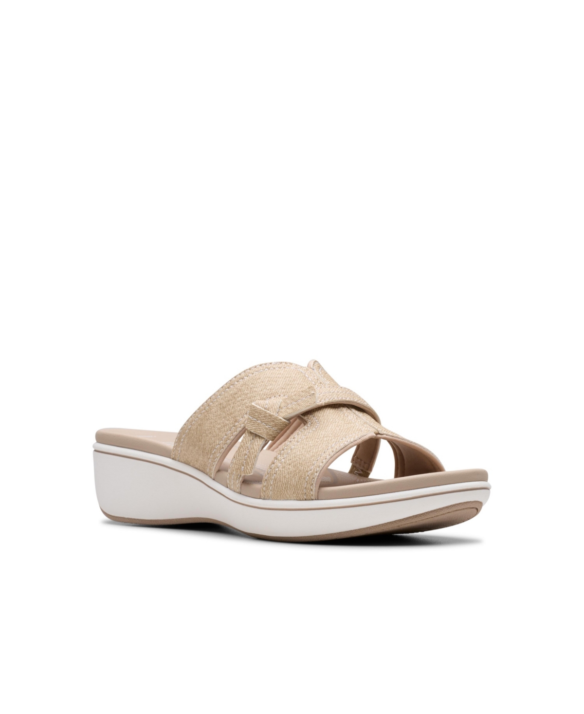 Clarks Cloudsteppers Women's Breeze Rae Mia Slip-on Flat Sandals In Sand Interest