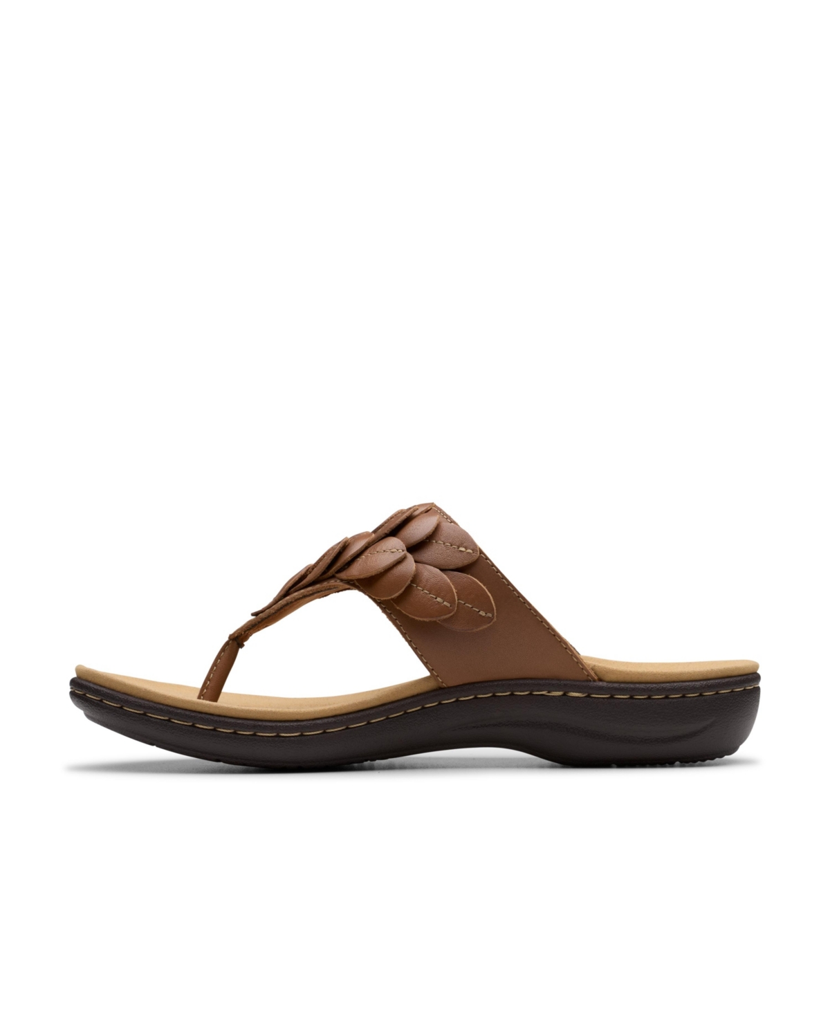 Shop Clarks Collection Women's Laurieann Palm Flip-flop Sandals In Tan Leather