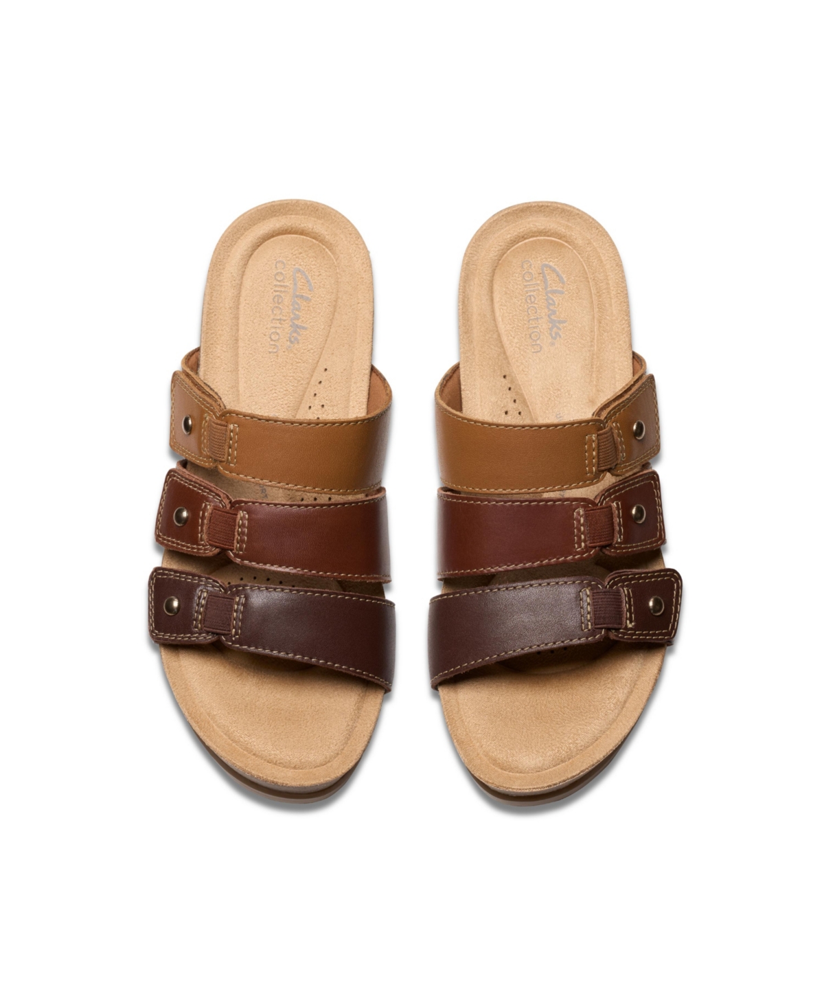 Clarks Collection Women's Calenne Lily Wedge Sandals In Brown Multi Leather