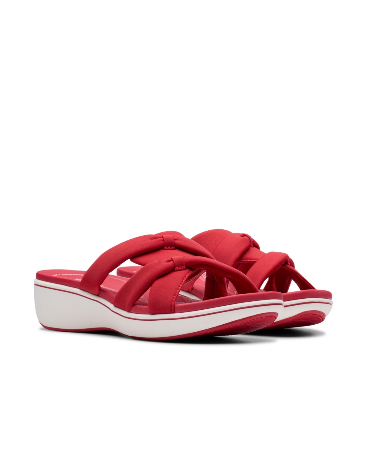 Clarks Cloudsteppers Women's Breeze Rae Cam Slip-on Flat Sandals In Cherry Textile