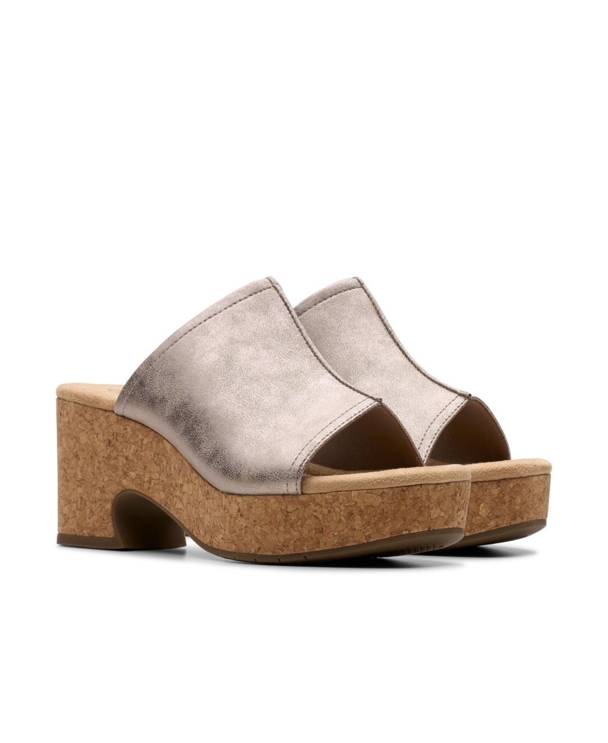 Clarks Collection Women's Nerisa Vine Wedge Sandals In Taupe Metallic