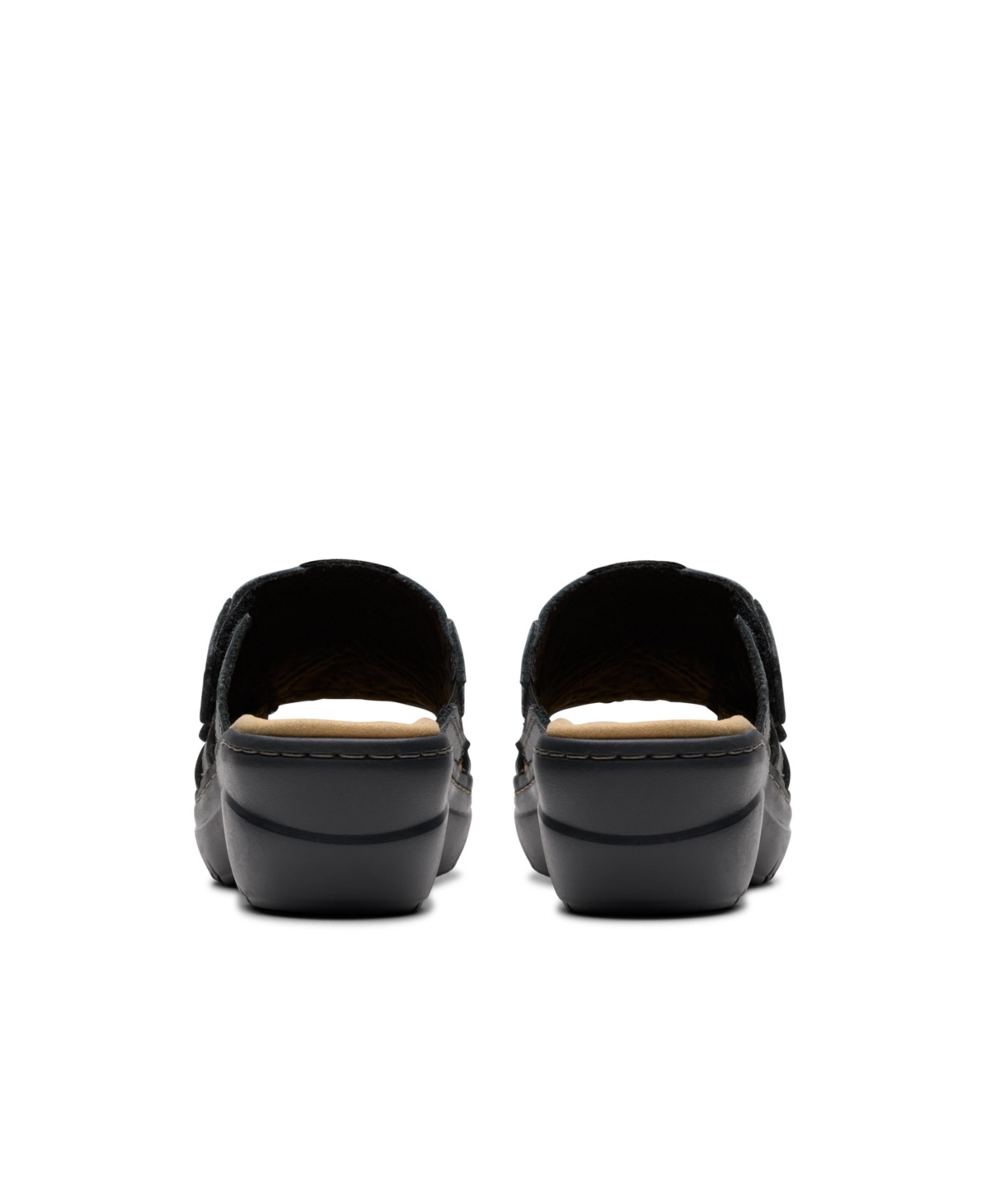 Clarks Collection Women's Merliah2 Belle Wedge Sandals In Black Combi Leather
