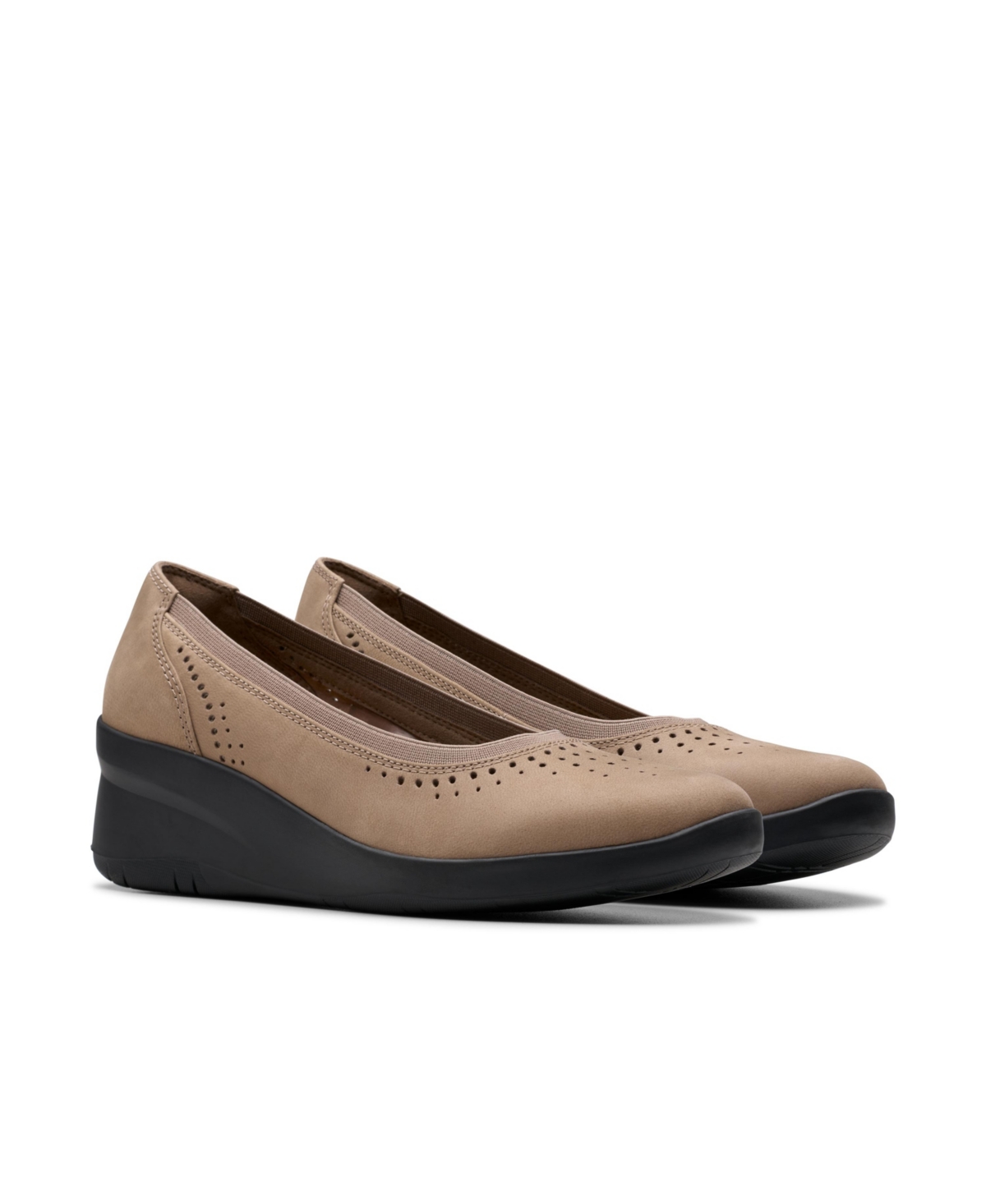 Clarks Collection Women's Suttyn Kaylie Slip-on Shoes In Light Taupe Nubuck
