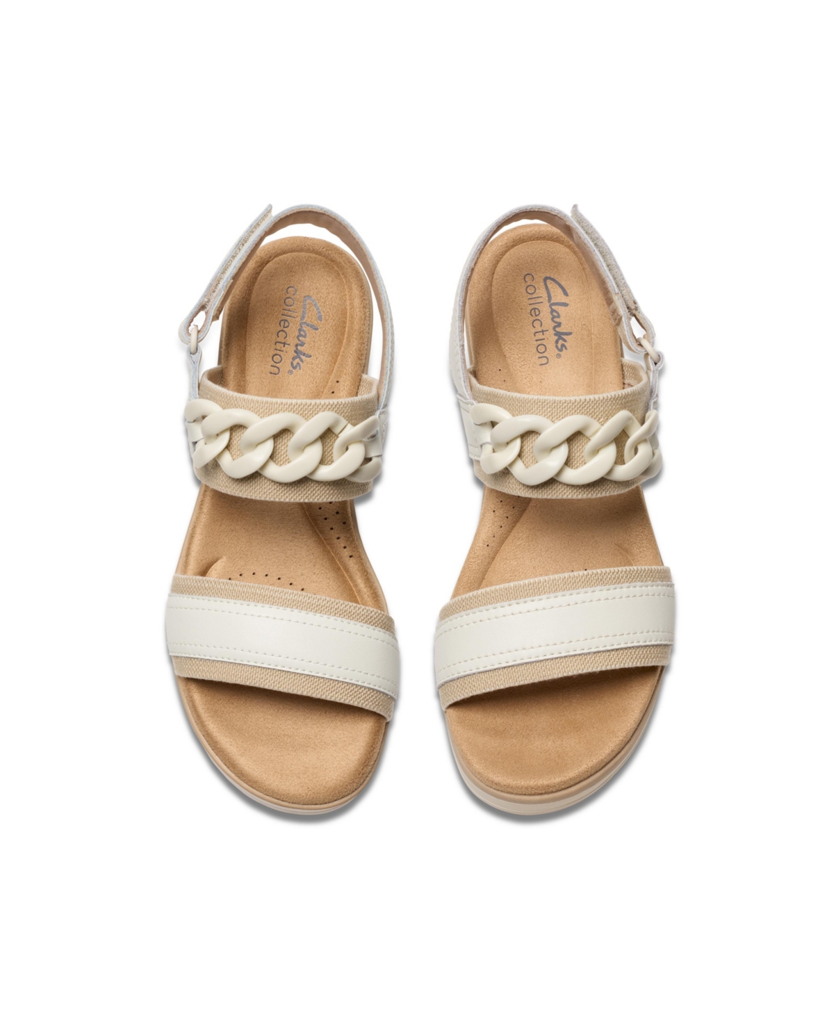 Clarks Collection Women's Wrenly Eve Wedge Sandals In Off White Leather