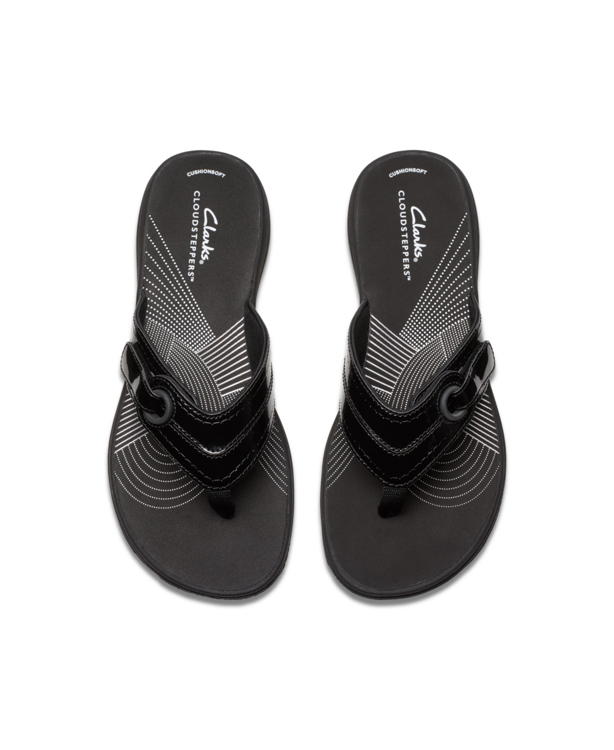 Clarks Cloudsteppers Women's Breeze Reyna H Slip-on Sandals In Black Patent