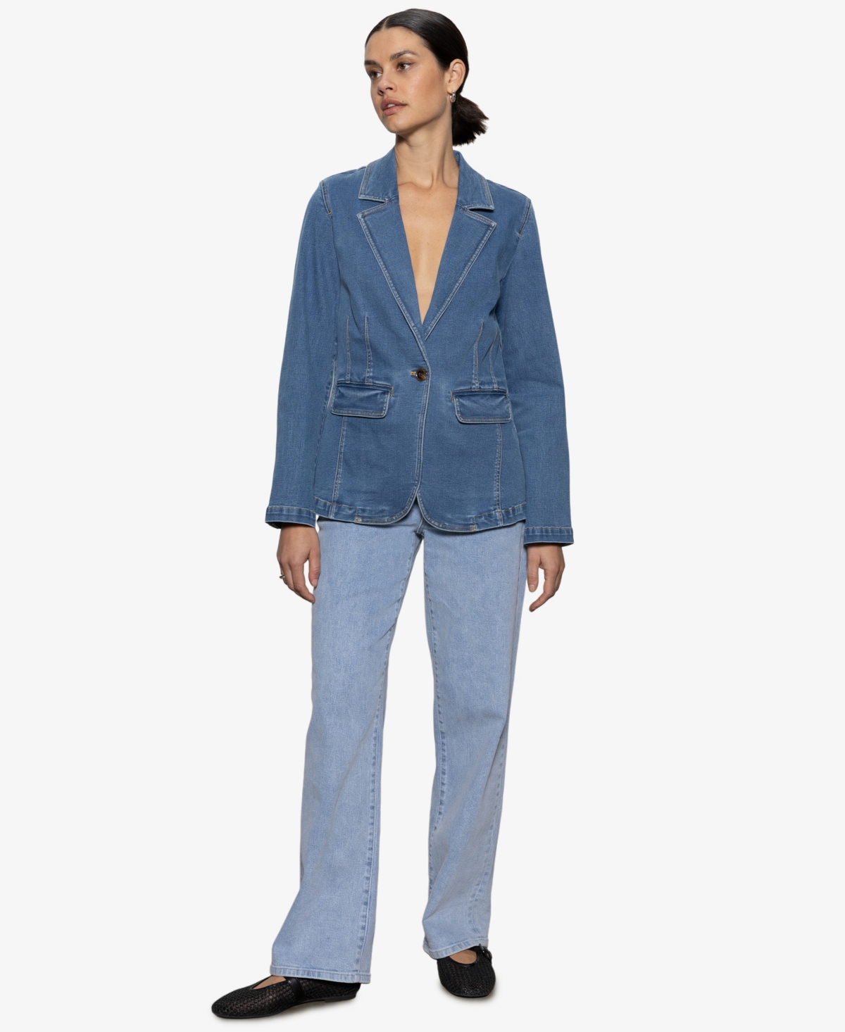 Women's Sculpted Denim Blazer - Best In Show