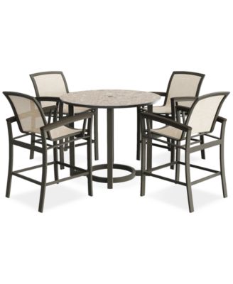 CLOSEOUT! Bartow Outdoor 5-pc Dining Set (Counter Height Table & 4 Counter Stools), Created for Macy's