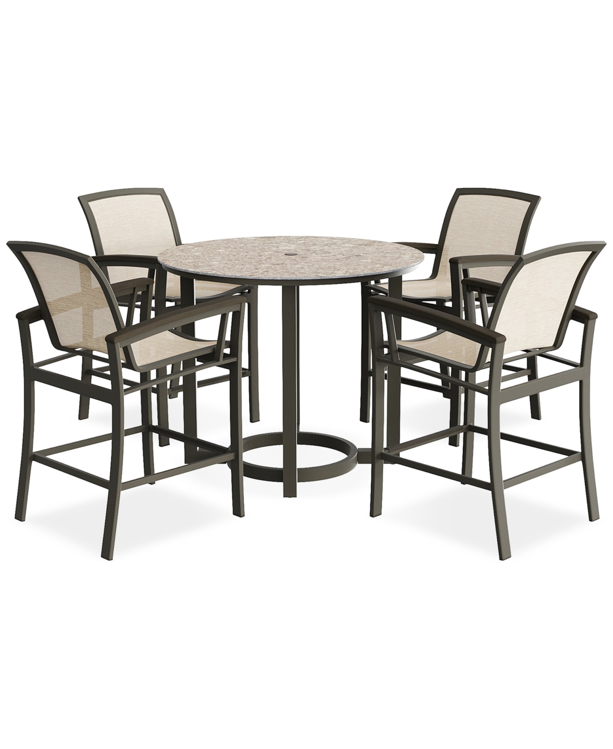 AGIO BARTOW OUTDOOR 5-PC DINING SET (COUNTER HEIGHT TABLE & 4 COUNTER STOOLS), CREATED FOR MACY'S 