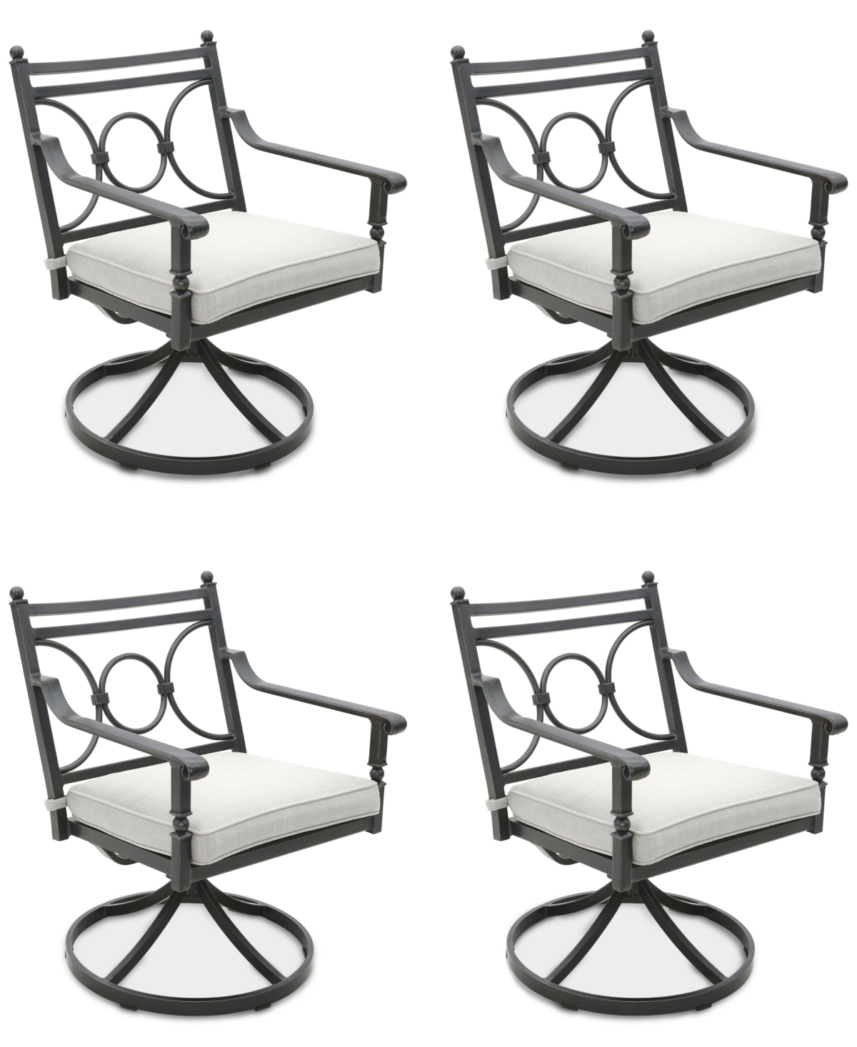 AGIO WYTHBURN MIX AND MATCH SCROLL OUTDOOR SWIVEL CHAIRS, SET OF 4, CREATED FOR MACY'S 