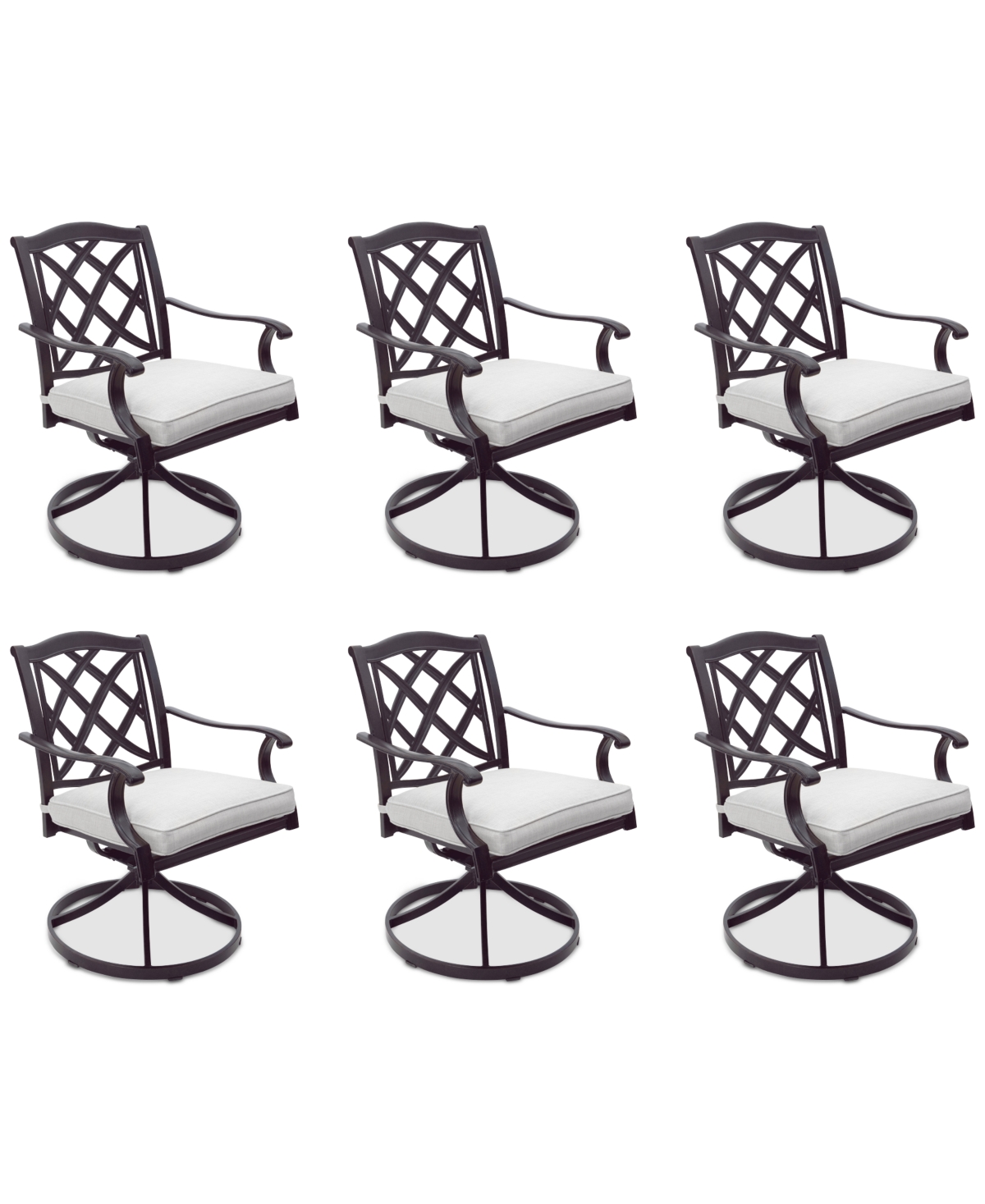 AGIO WYTHBURN MIX AND MATCH LATTICE OUTDOOR SWIVEL CHAIRS, SET OF 6, CREATED FOR MACY'S 