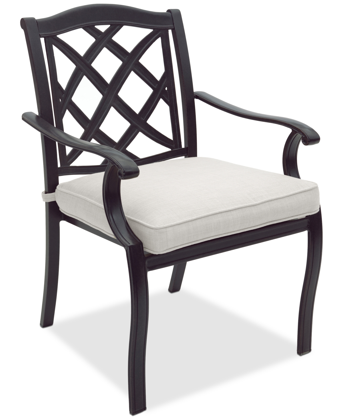 Agio Wythburn Mix And Match Lattice Outdoor Dining Chair In Pearl White,bronze Finish