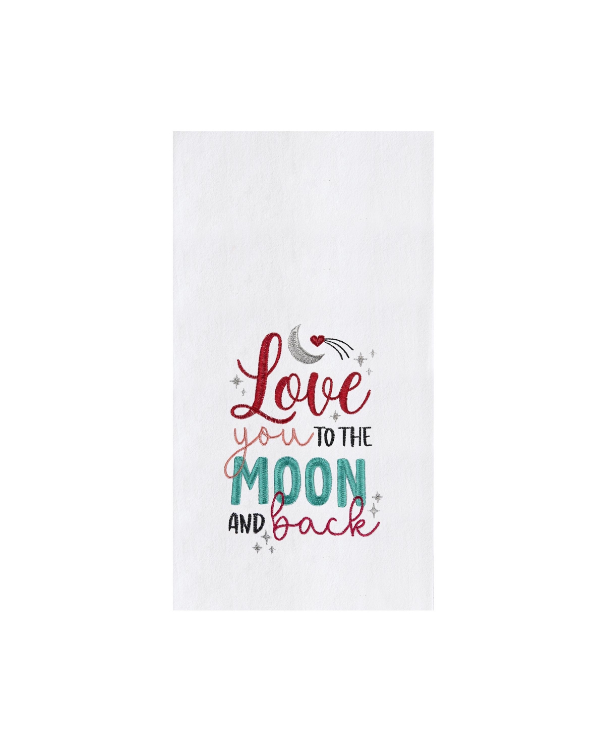 Valentine's Day &#x22;Love You To The Moon And Back&#x22; Kitchen Dishtowel - White