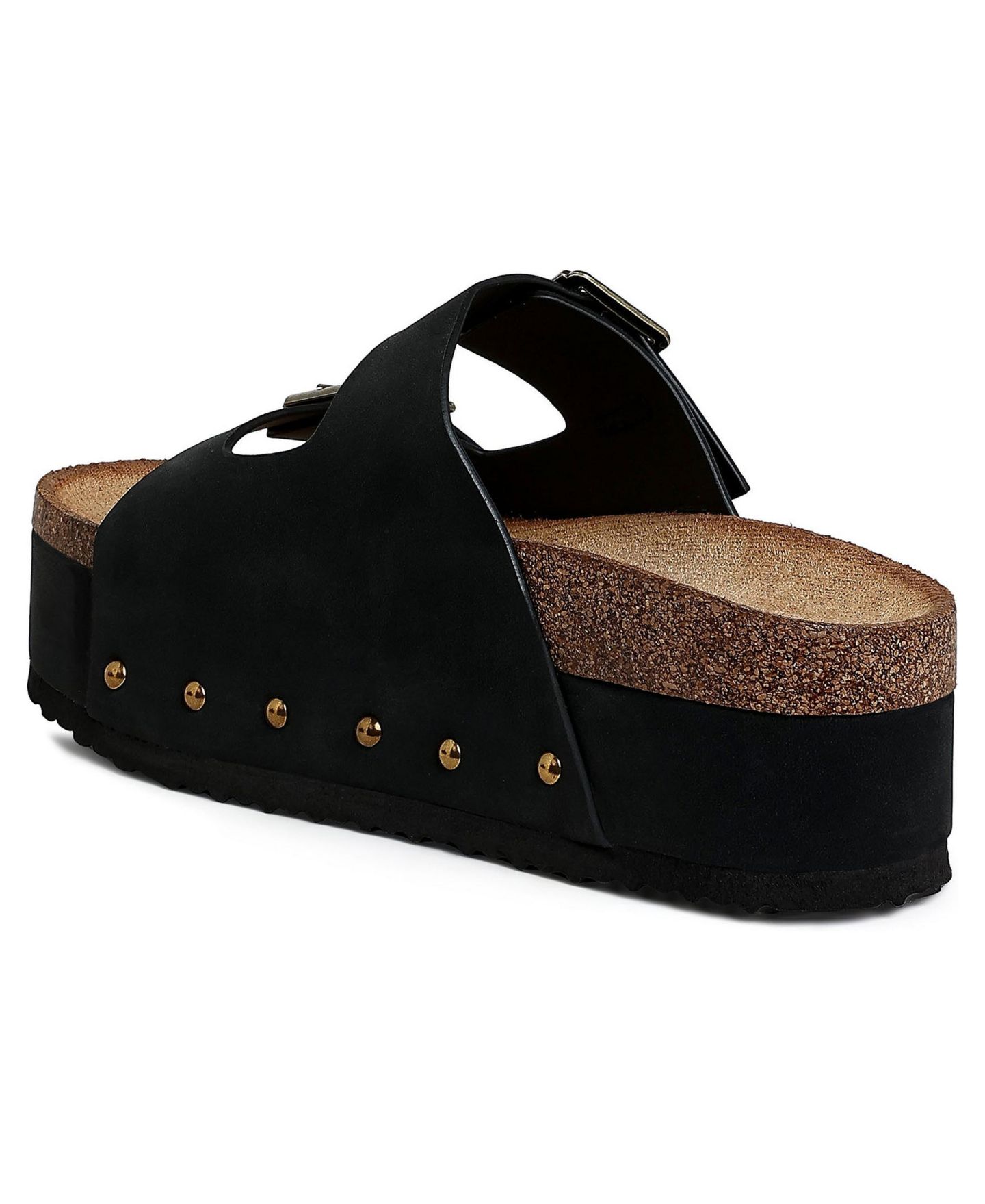 Женские сандалии London Rag Impala Studded Faux Leather Slip Ons, цвет: Чёрная искусственная кожа — фото 3