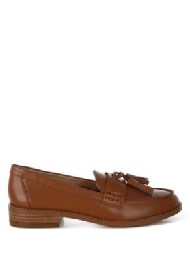 Rag and Co Womens Yelena Real Leather Tassel Loafers
