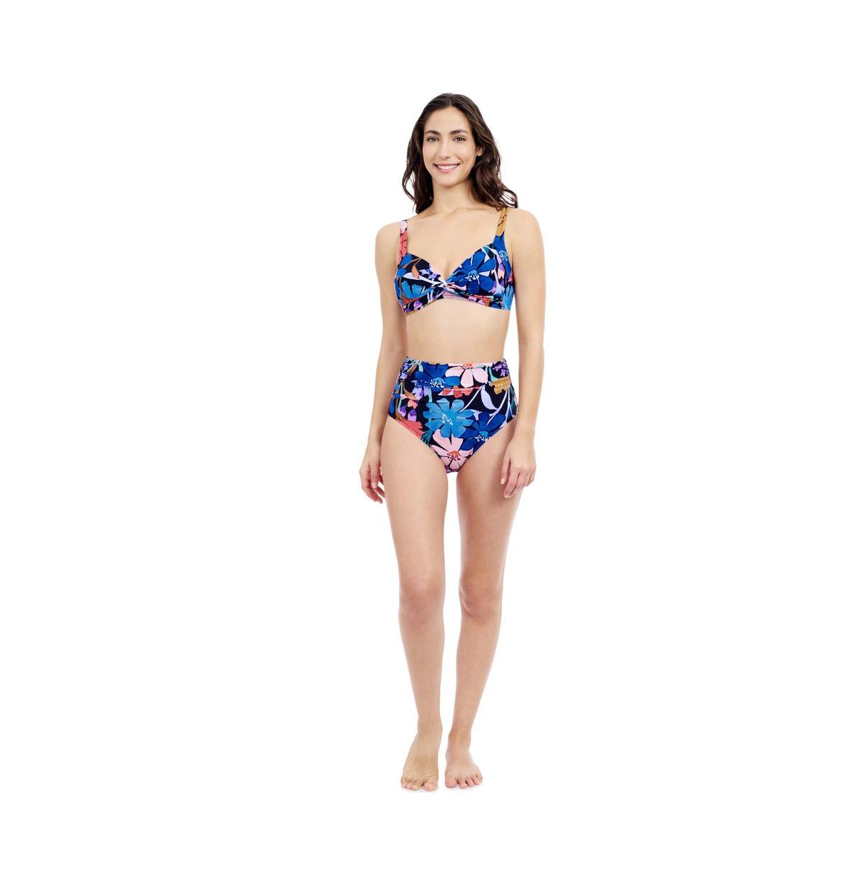 Women's Melody Sweetheart Twist Bikini Bra Soft Cups Adjustable Straps - Multi
