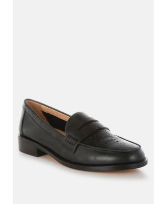Rag and Co Womens Clotilda Perforated Low Heel Loafers