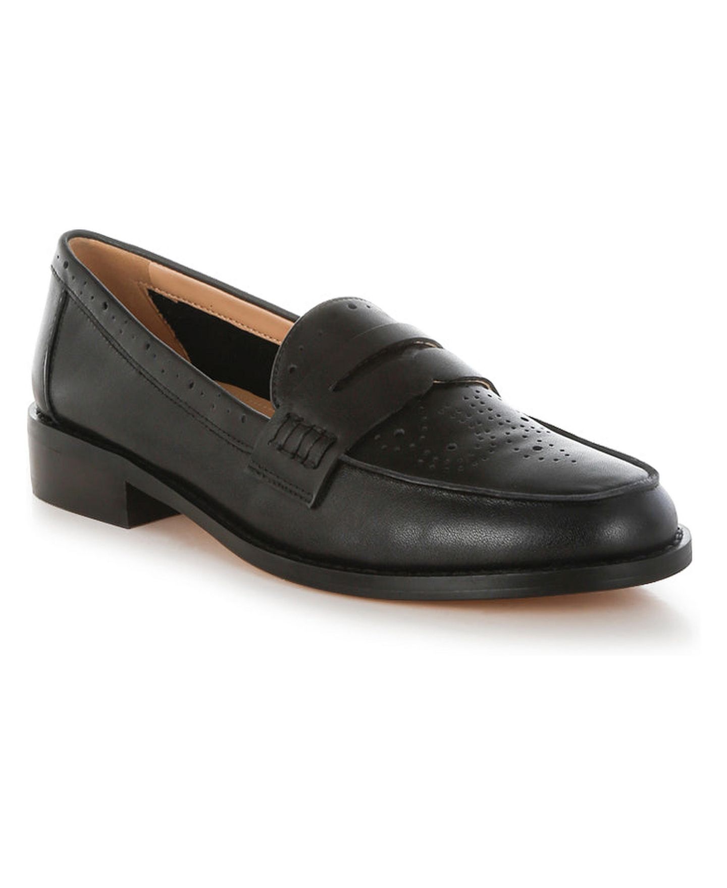 Женские туфли Rag & Co Clotilda Perforated Low Heel, цвет: Чёрный кожаный — фото 2