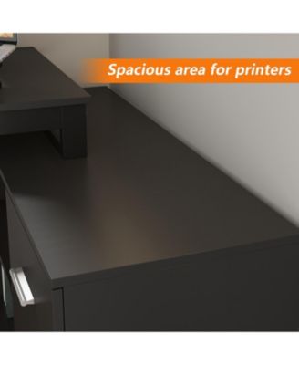 3-Drawers Removable Tabletop L-Shaped Computer Desk, Writing Desk, Office Desk,Shelves