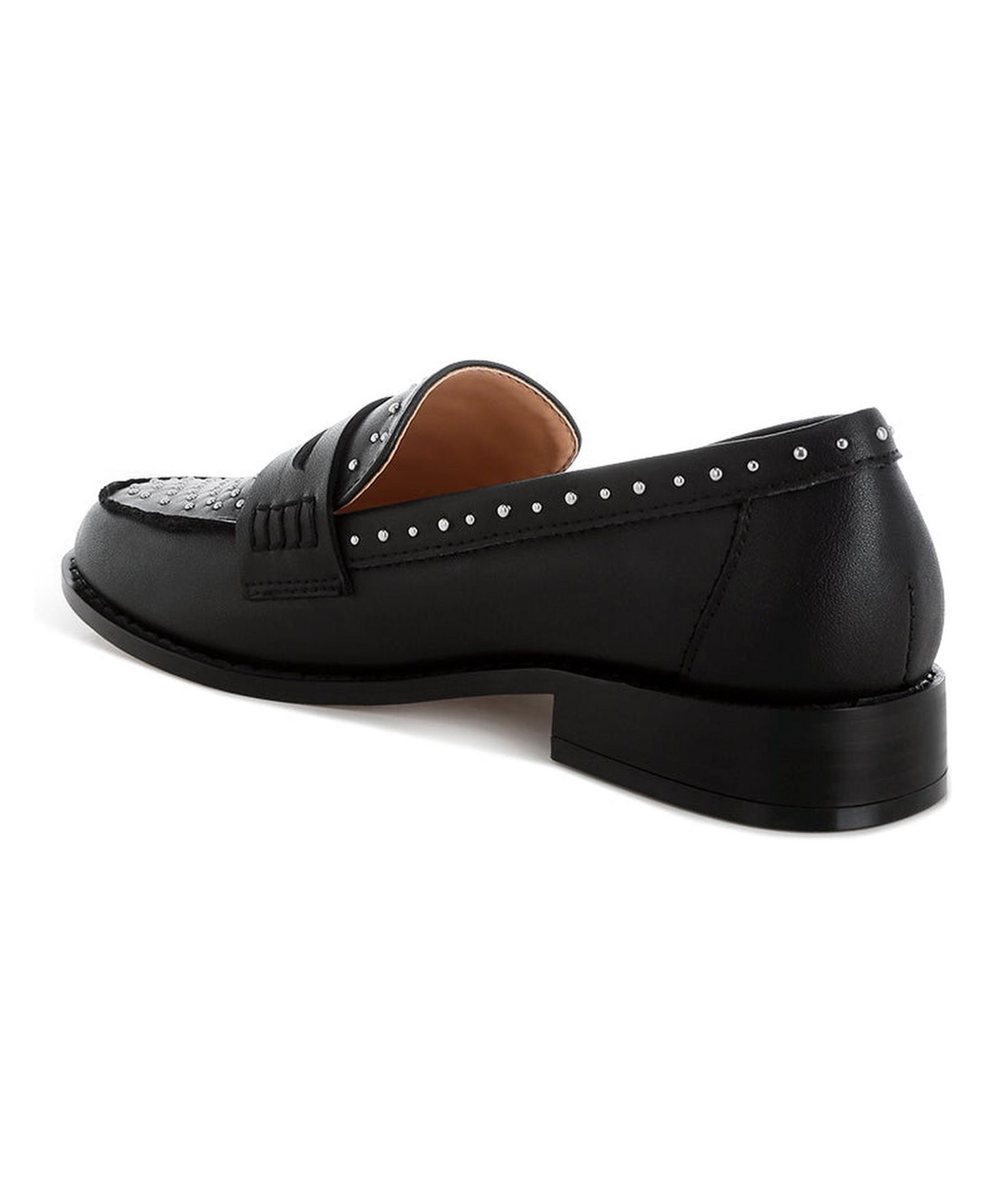 Женские туфли Rag & Co Raisa Stud Embellished Penny, цвет: Чёрный кожаный — фото 2