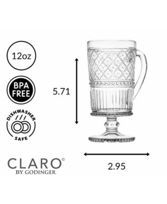 Claro Footed Mug, Set of 4