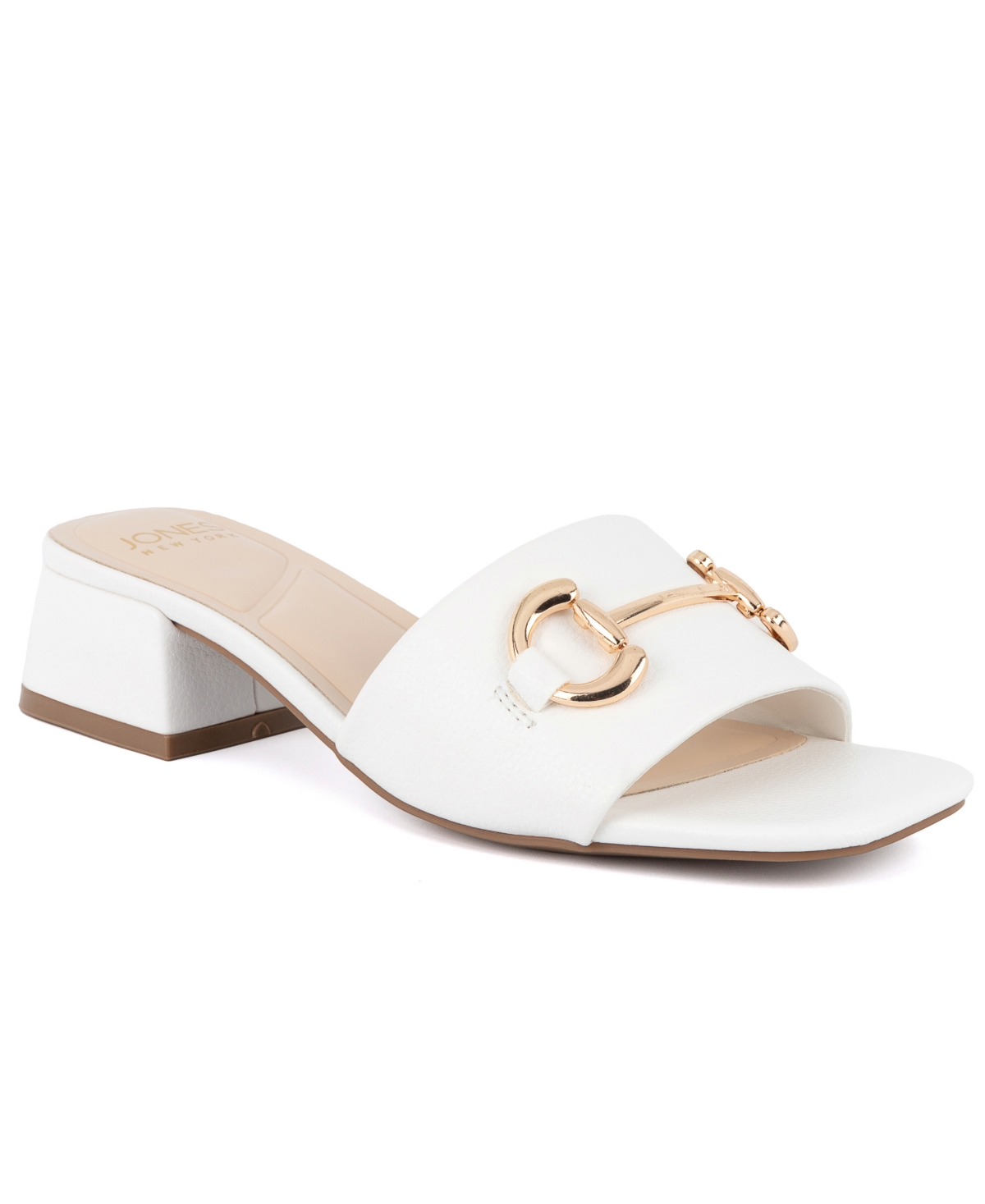 Jones New York Women's Uniqua Block Heel Dress Sandals In White