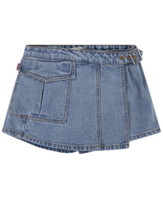 Big Girls High Rise Cargo Denim Skort