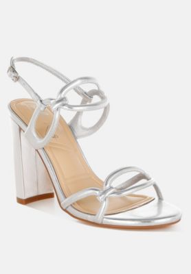 Womens Ryzah Metallic Cut Out Chain Sandals