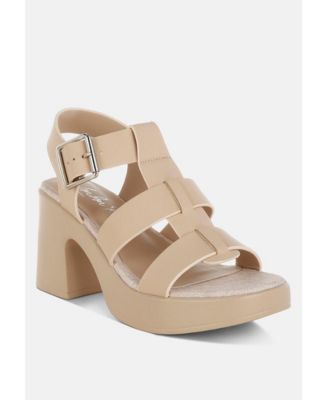 Womens Avalon Chunky Pin Buckle Platform Heels