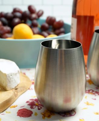 Stemless Stainless Steel Wine Glasses, Set of 2