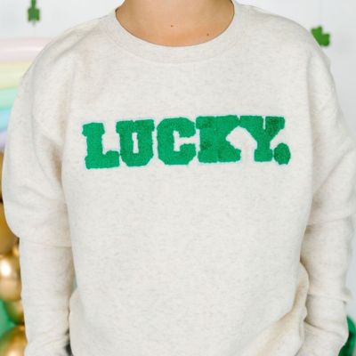 Little Boys Lucky Varsity Patch St. Patrick's Day Sweatshirt