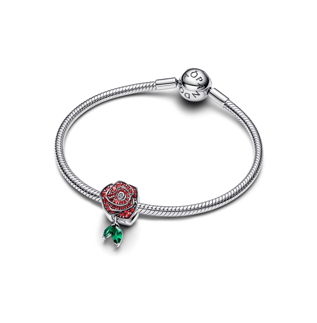 Pandora Sterling Silver Sparkling Rose Bloom Charms In Sterling Silver