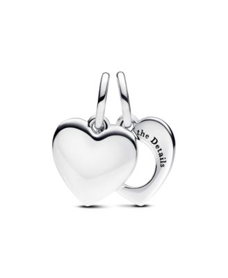 Engravable Heart Magnifying Glass Double Dangle Charms