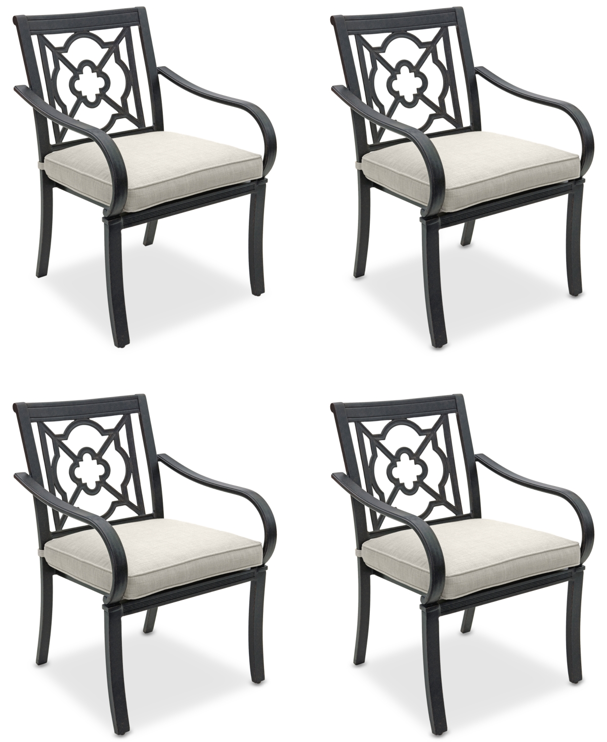 Shop Agio St Croix Outdoor 4-pc Dining Chair Bundle Set, Created For Macy's In Pearl White