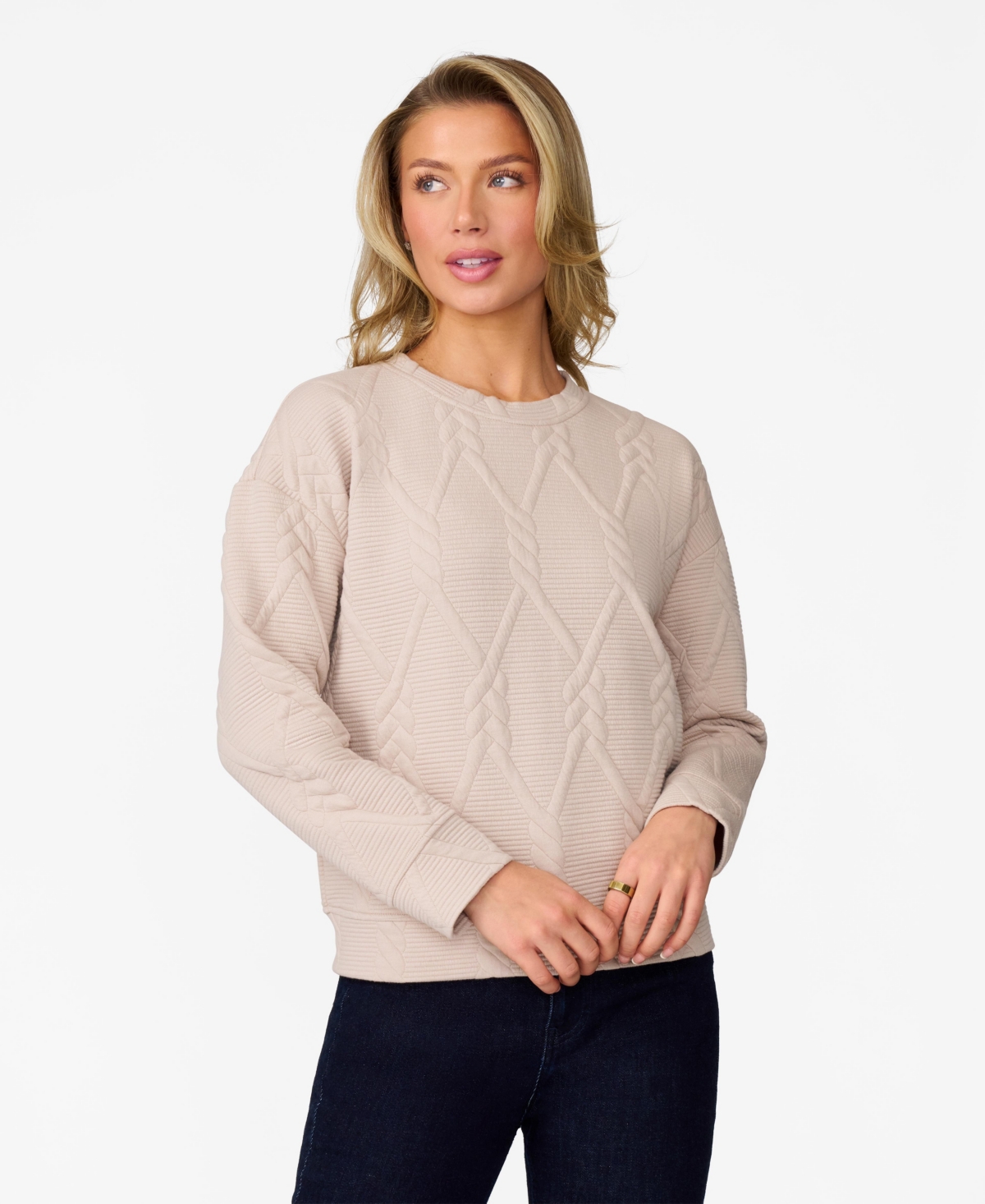 Women's Quilted Crewneck Classic Sweatshirt - Cobblestone