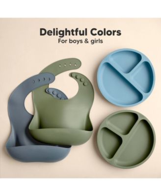 2-Pack Silicone Bibs For Babies, Food Grade Silicone Baby Bibs for Eating, Feeding, Toddler Bibs, Boys, Girls