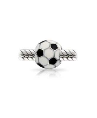 Player Sports Soccer Mom Charm Bead Sterling Silver European Bracelet