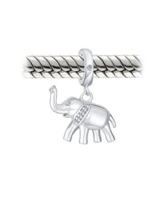 Trunk Up Elephant Dangle Charm Bead Sterling Silver European Bracelet