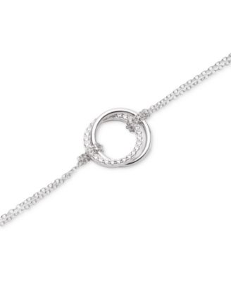 Sterling Silver Cubic Zirconia Pav&eacute; Flex Bracelet