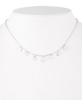 Sterling Silver Disc Frontal Necklace, 19" + 3" extender