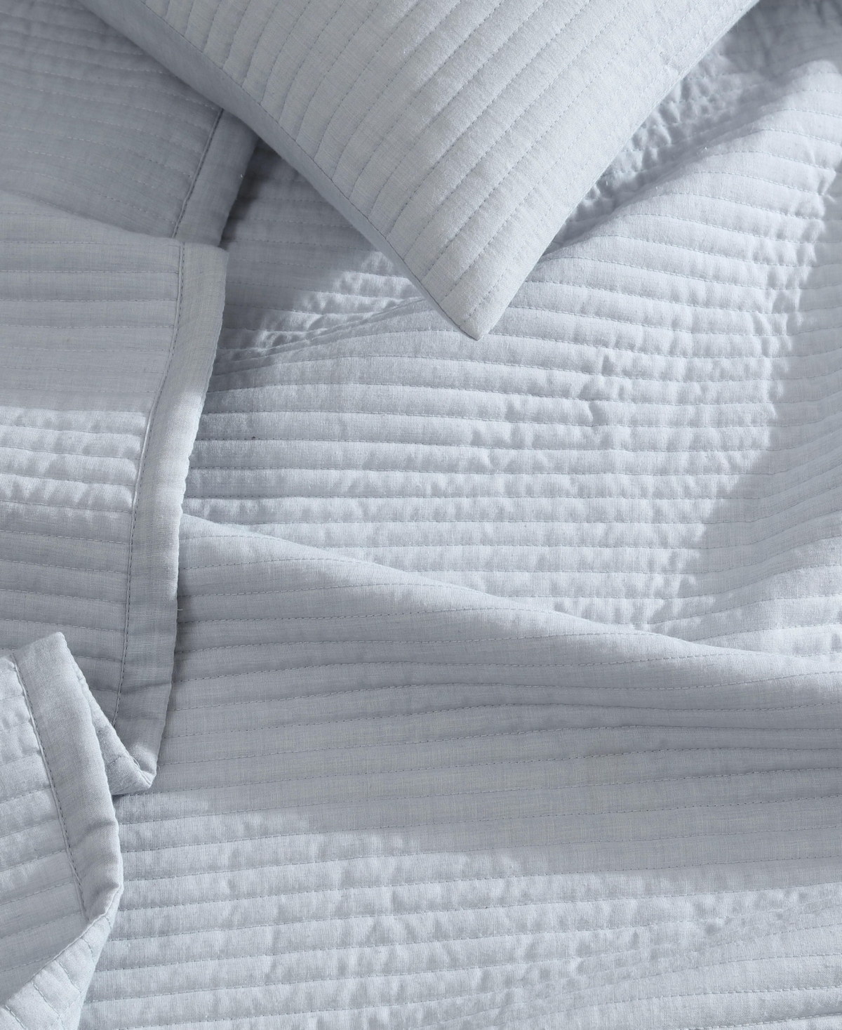 Calvin Klein Mini Channel Stitch Solid 3-pc. Quilt Set, King In Dawn Blue