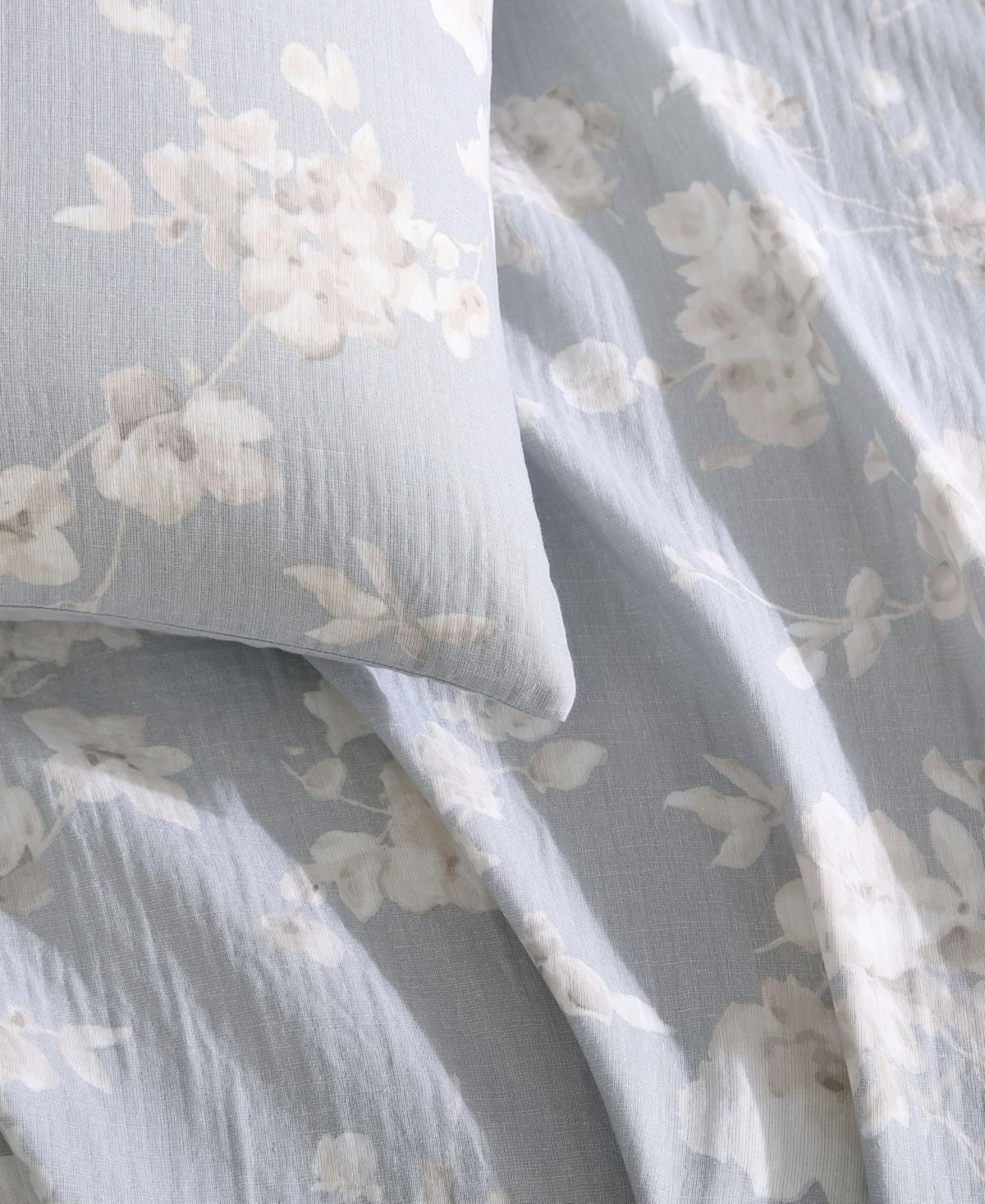 Calvin Klein Spring Branches Cotton Jacquard 3-pc. Comforter Set, Queen In Gray,ivory