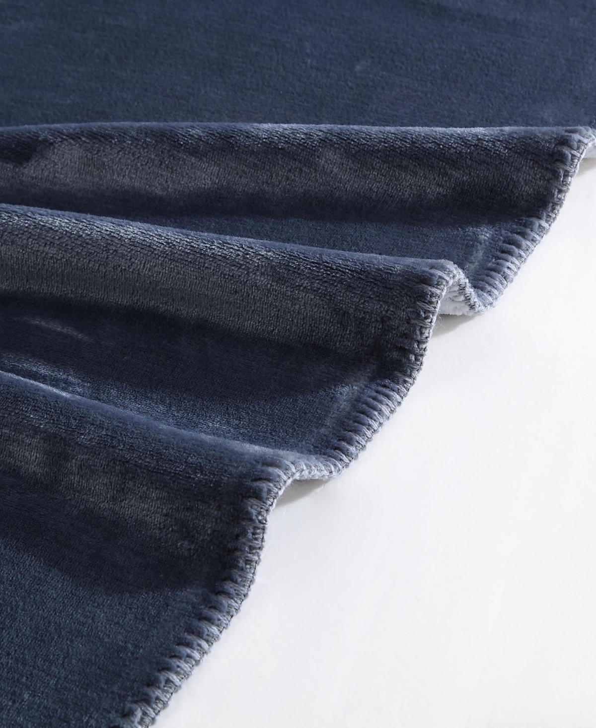 Calvin Klein Modern Solid Reversible Throw Blanket, 70" X 50" In Slate Blue,dawn Blue