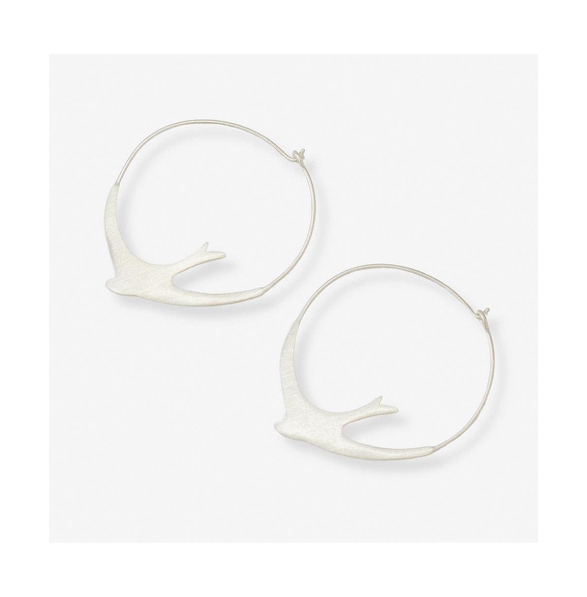 Amelia Bird Hoop Earrings Silver - Silver