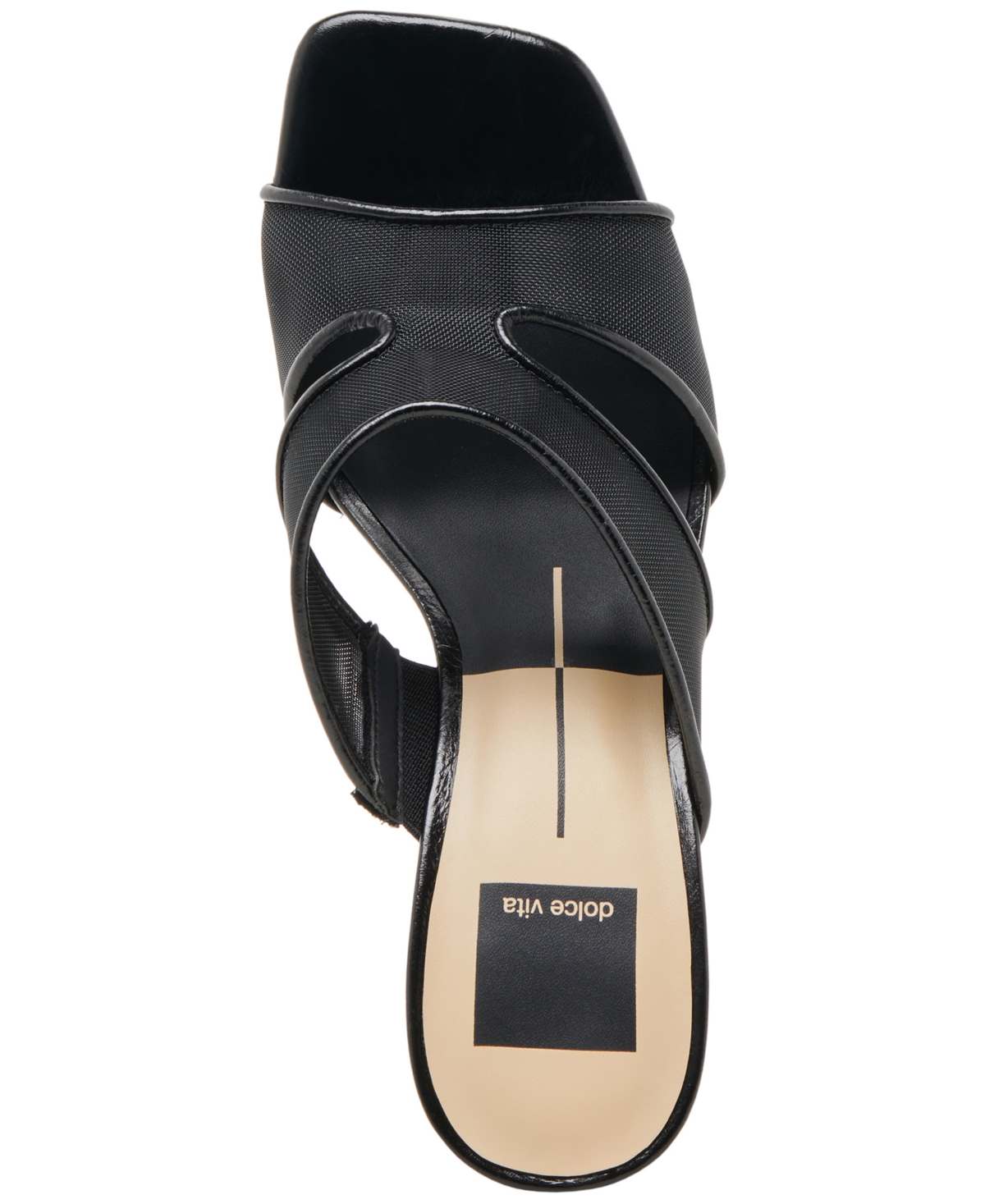 Dolce Vita Women's Gitel Crossband Slide High Heel Dress Sandals In Onyx Mesh