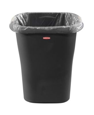 8 Gallon Plastic Home/Office Wastebasket Trash Can with Liner Lock
