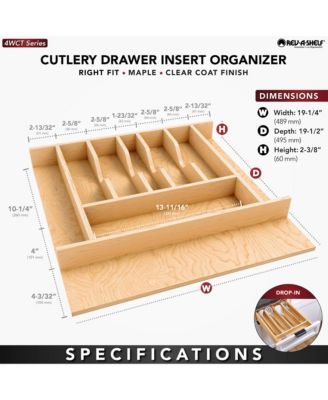 Natural Maple Right Size Utensil Drawer Insert, 19 1/4" x 19 1/2"